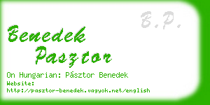 benedek pasztor business card