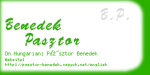 benedek pasztor business card